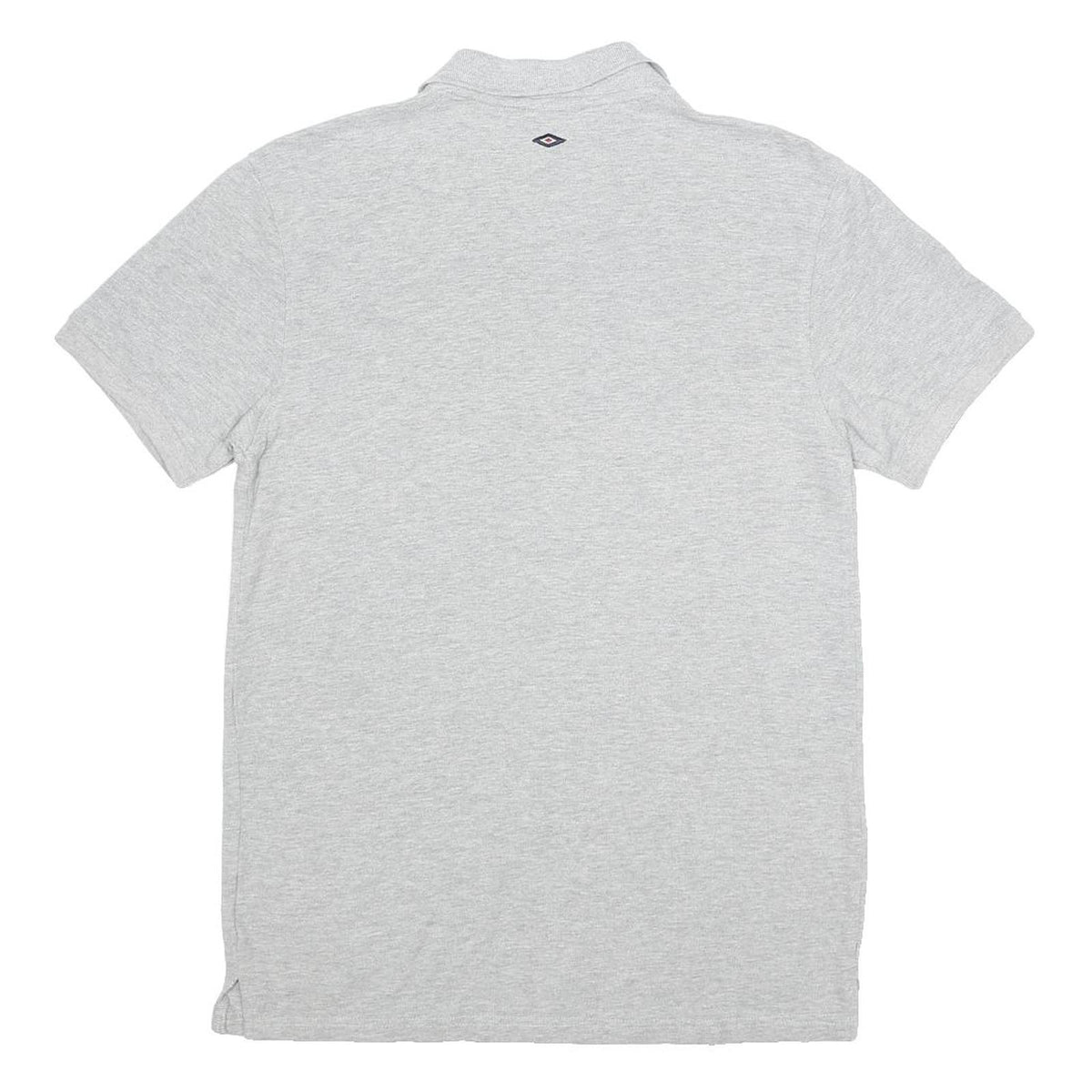 UMBRO Mens Grey Cotton Short Sleeve Polo Shirt S Logo Badge Casual Sportswear