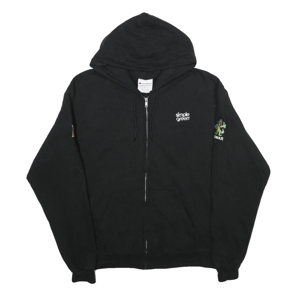 CHAMPION Mens Black Simple Green Renegades Full Zip Hoodie L