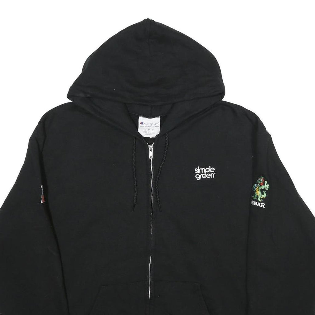 CHAMPION Mens Black Simple Green Renegades Full Zip Hoodie L