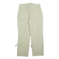 Cotton Blend Mens Beige Relaxed Cargo Trousers W34 L30 Zip Pockets Utility
