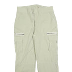Cotton Blend Mens Beige Relaxed Cargo Trousers W34 L30 Zip Pockets Utility