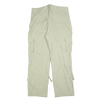 Cotton Blend Mens Beige Relaxed Cargo Trousers W34 L30 Zip Pockets Utility