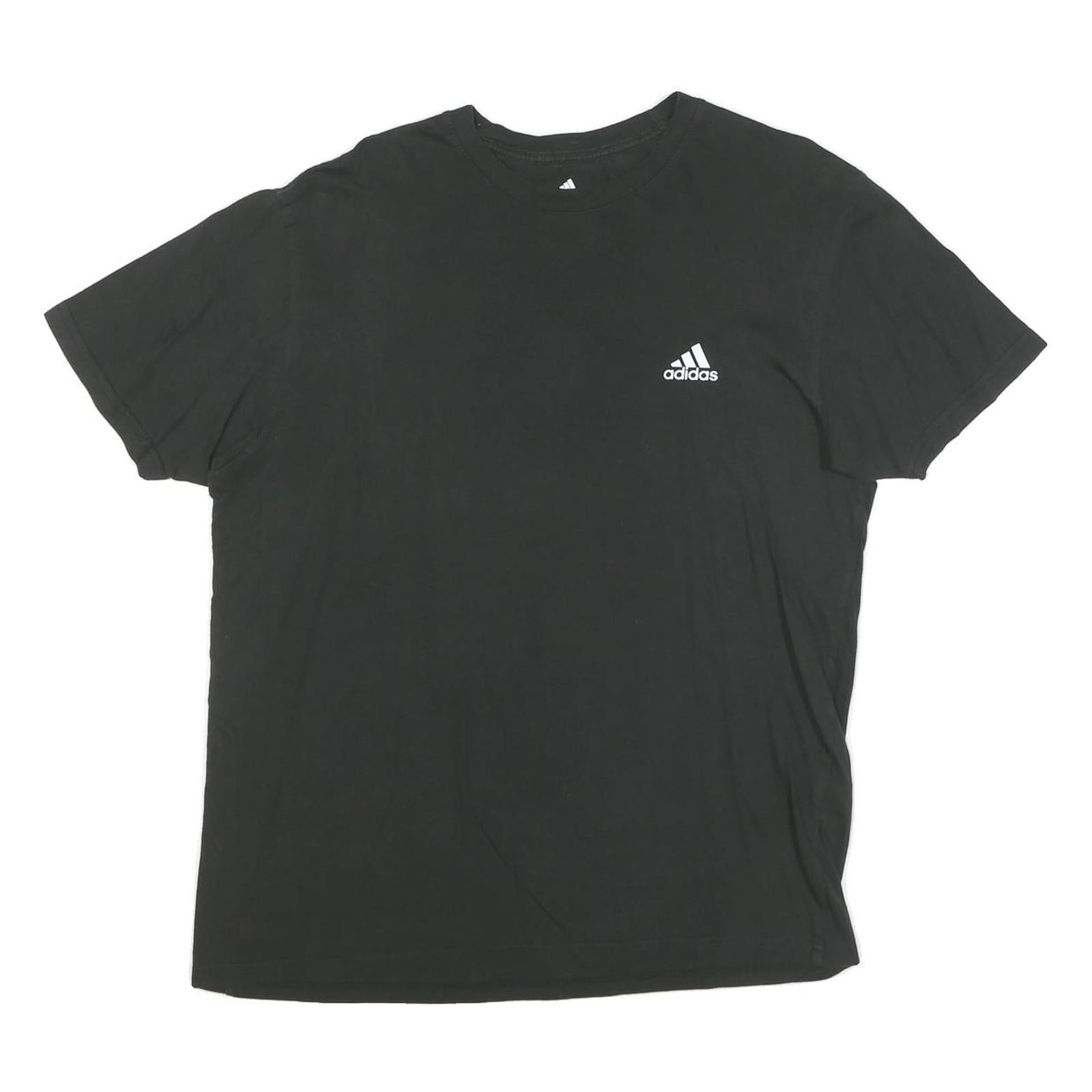 ADIDAS Mens Black Cotton Blend T-Shirt L Short Sleeve Crew Neck Casual