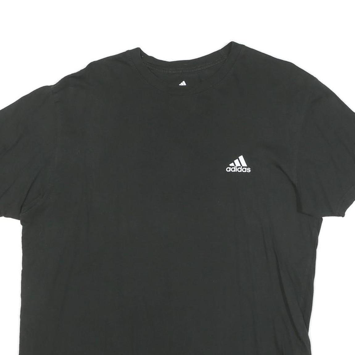 ADIDAS Mens Black Cotton Blend T-Shirt L Short Sleeve Crew Neck Casual