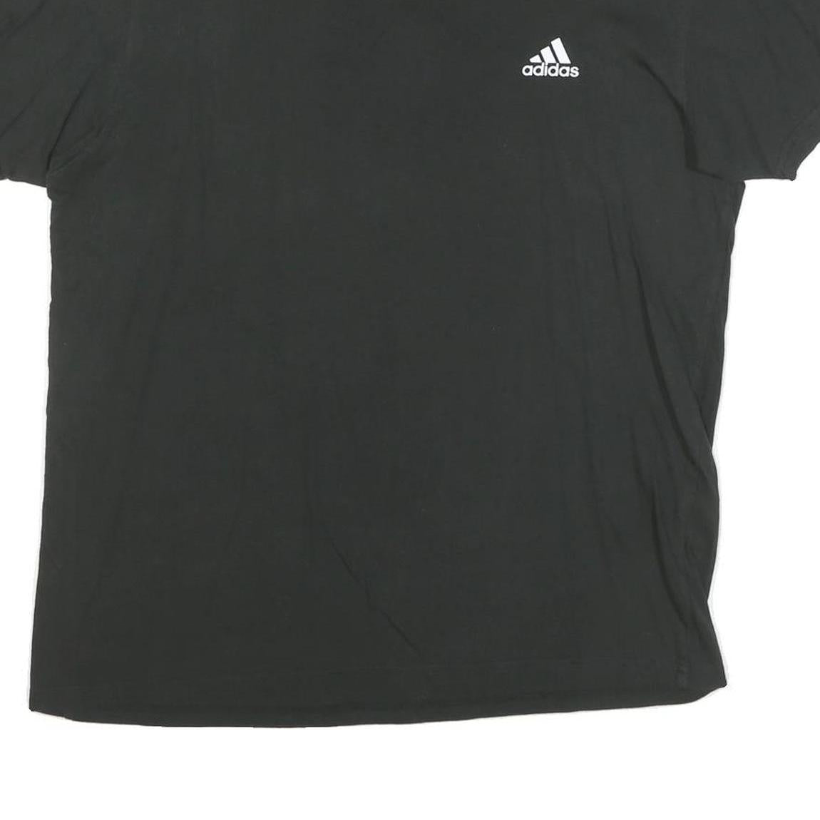 ADIDAS Mens Black Cotton Blend T-Shirt L Short Sleeve Crew Neck Casual
