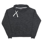 REEBOK Womens Black Pullover Sweatshirt S Cotton Crew Neck Casual Sportswear