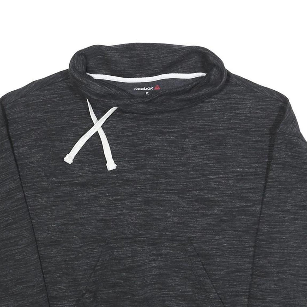 REEBOK Womens Black Pullover Sweatshirt S Cotton Crew Neck Casual Sportswear