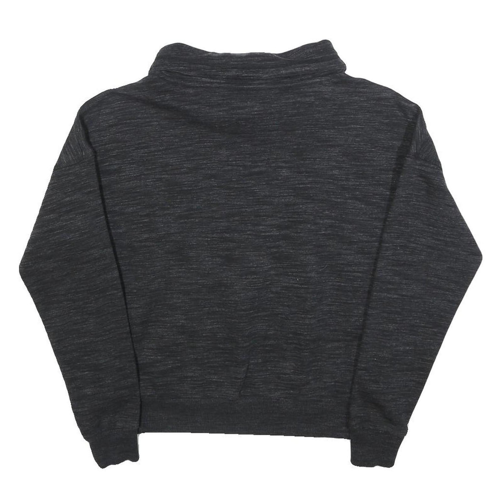 REEBOK Womens Black Pullover Sweatshirt S Cotton Crew Neck Casual Sportswear