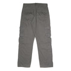 WRANGLER Mens Regular Cargo Cotton Grey Trousers W29 L30 Workwear Zip Closure