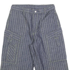 MODE JEANS Mens Shorts Blue Pinstripe Cargo S W28 Comfortable Cotton Blend