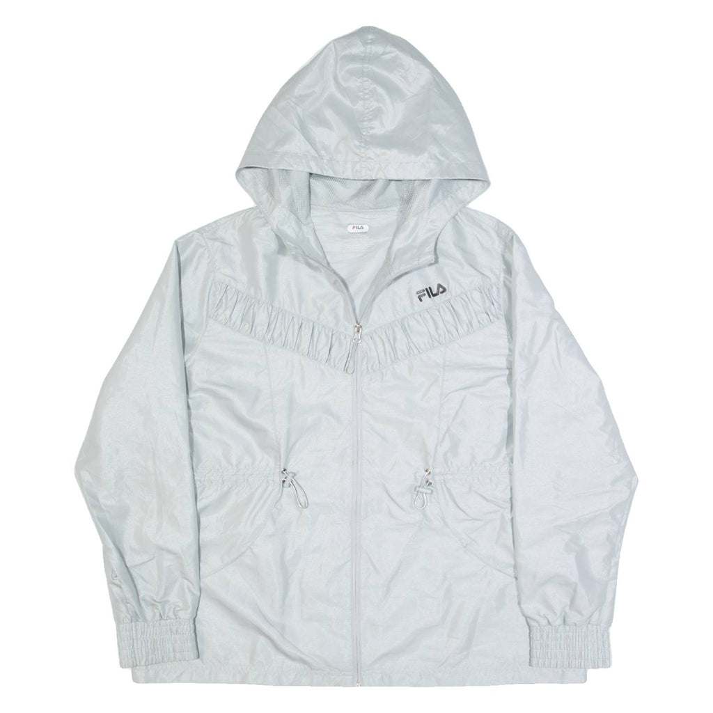 FILA SPORT Womens Rain Jacket Silver Hooded XL