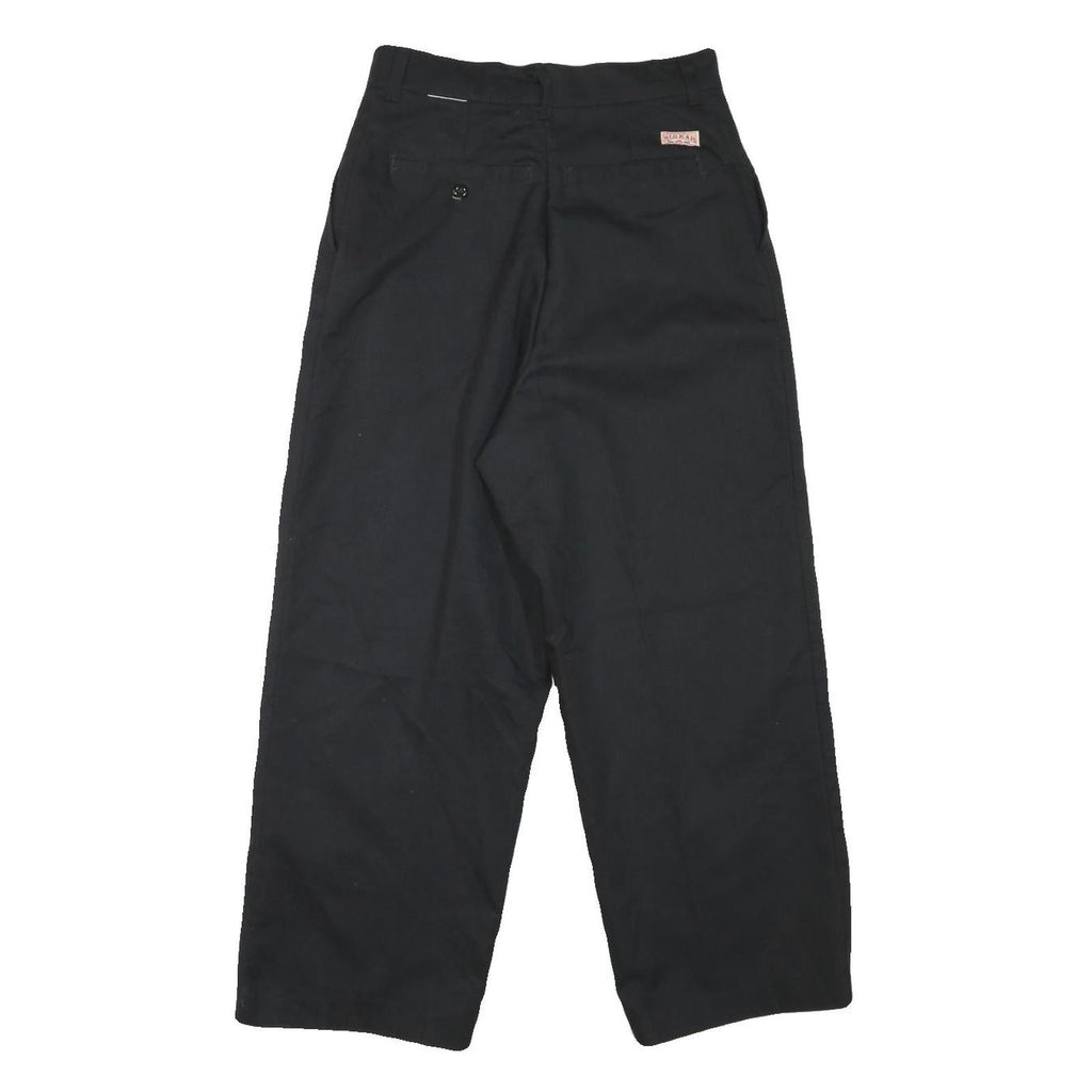 RED KAP Mens Black Cotton Blend Regular Straight Trousers W28 L25 Workwear