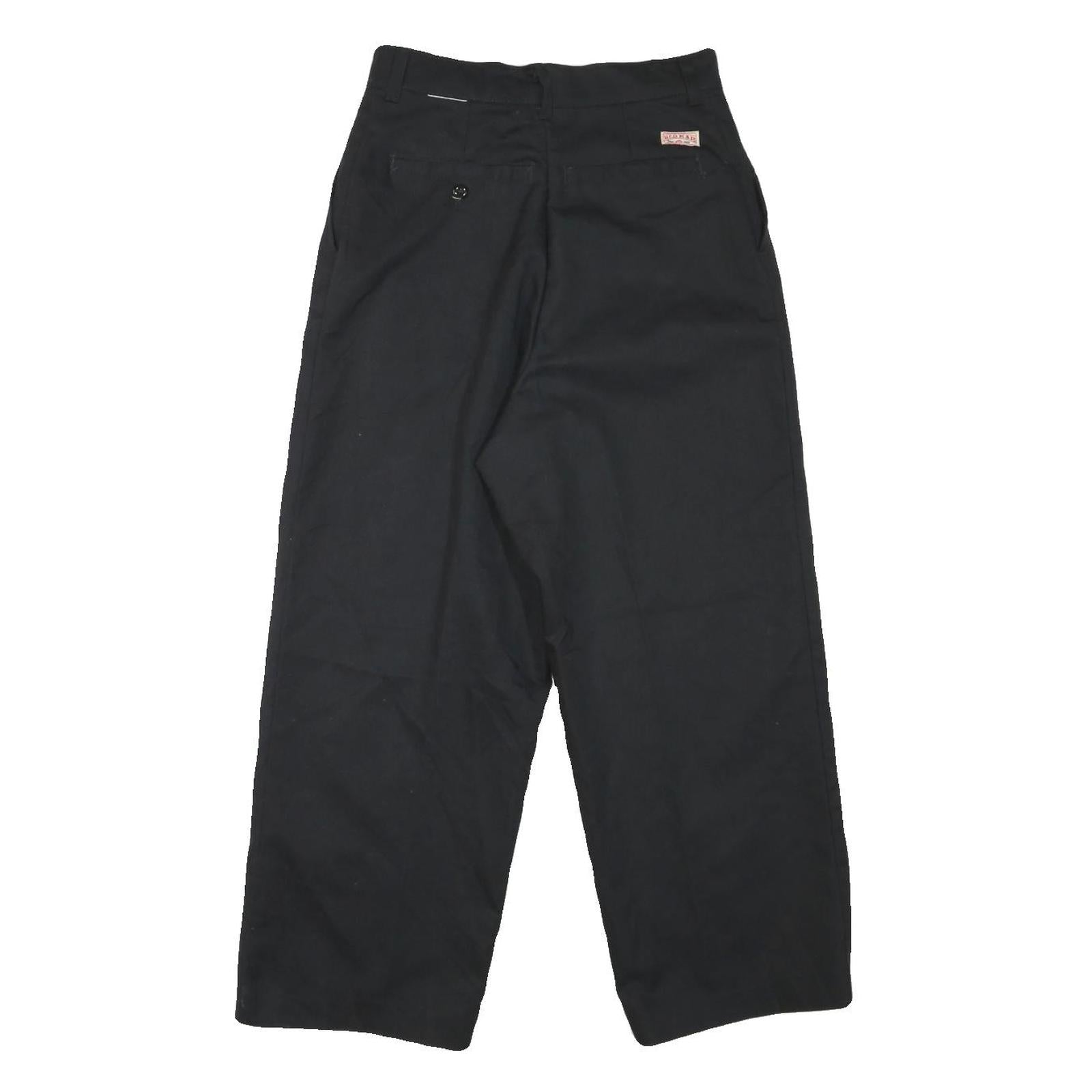 RED KAP Mens Black Cotton Blend Regular Straight Trousers W28 L25 Workwear