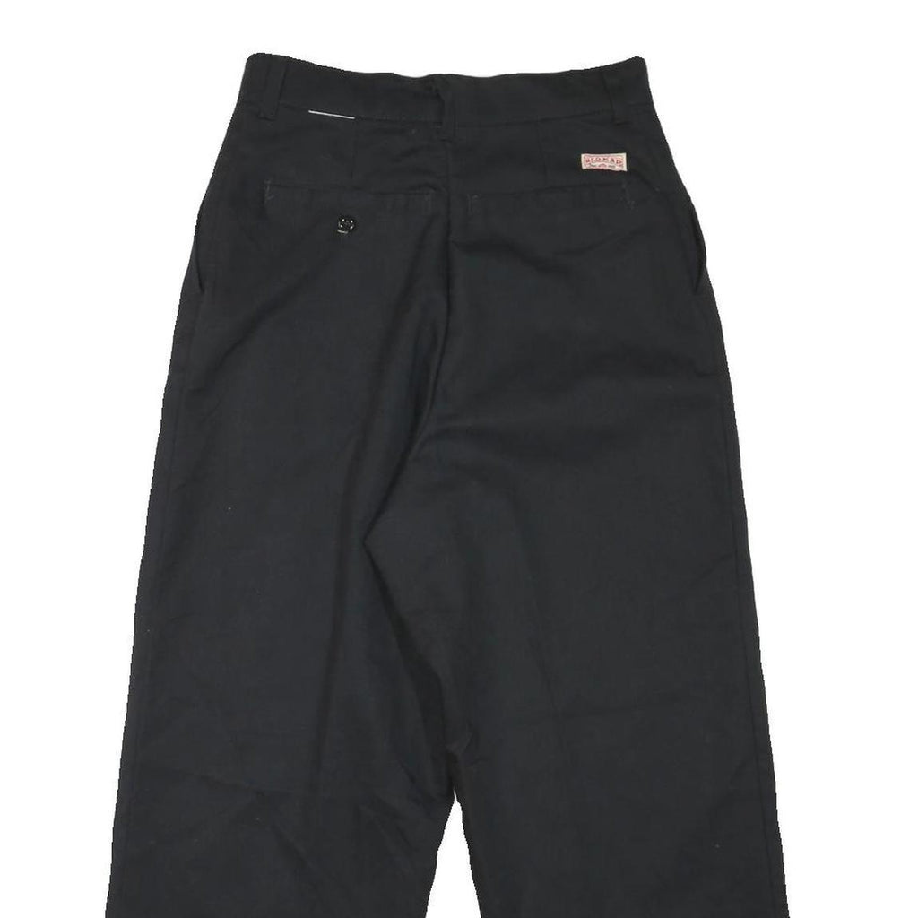 RED KAP Mens Black Cotton Blend Regular Straight Trousers W28 L25 Workwear