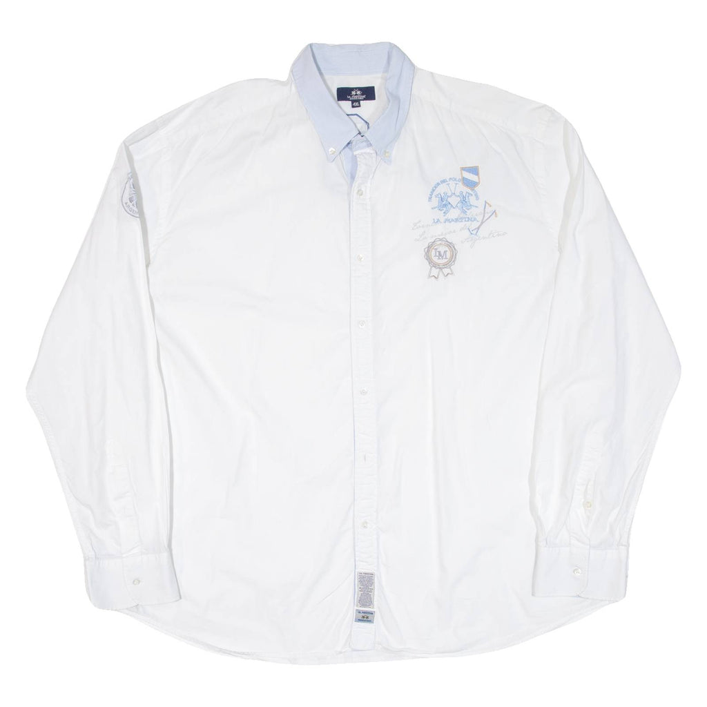 LA MARTINA Mens Plain Shirt White Long Sleeve 4XL