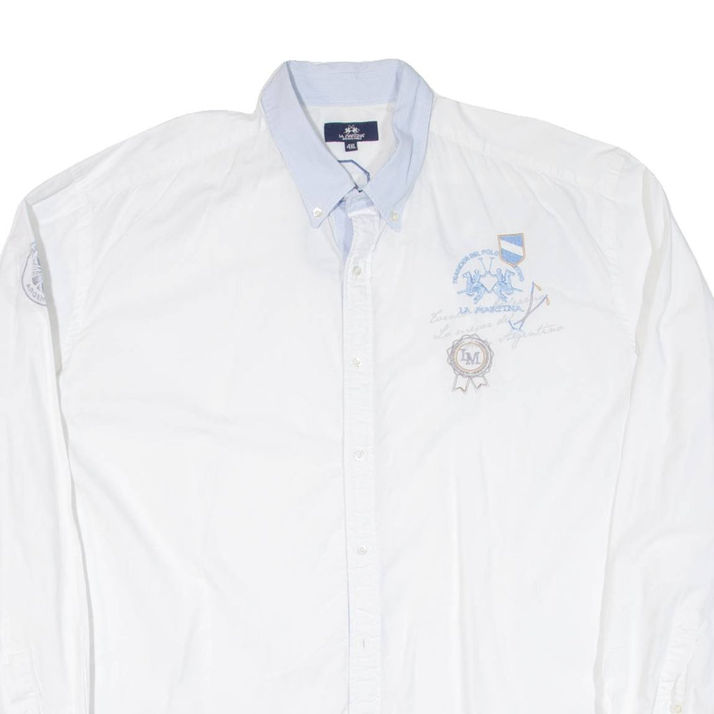 LA MARTINA Mens Plain Shirt White Long Sleeve 4XL