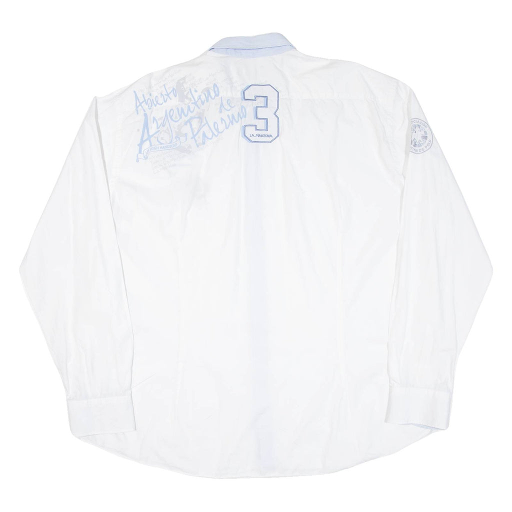 LA MARTINA Mens Plain Shirt White Long Sleeve 4XL