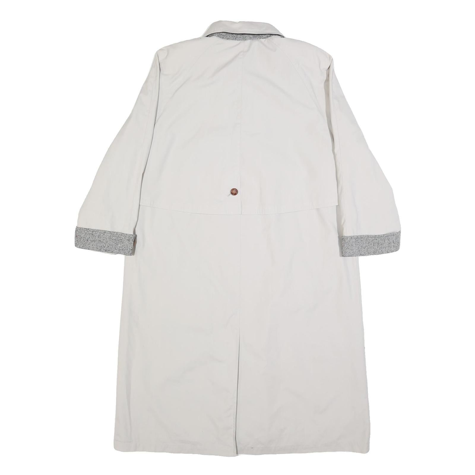 C&A Womens Cream Cotton Blend Button Jacket UK 14 Classic Plain Lightweight