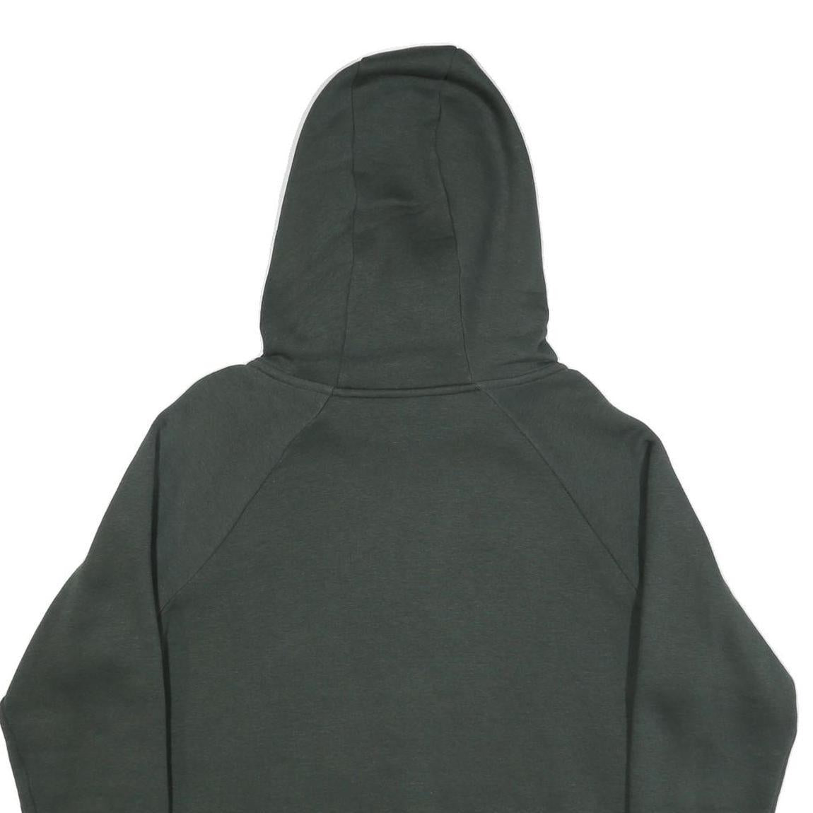 NIKE Womens Dark Green Hoodie L Cotton Blend Pullover Drawstring Hoodie