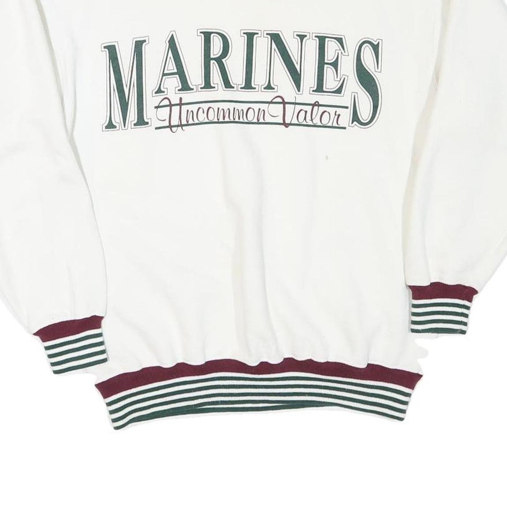 SOFFE Mens White Marines Uncommon Valor Crew Neck M Cotton Sweatshirt