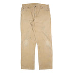 DICKIES Mens Jeans Beige Regular Straight Denim W36 L34 Casual Workwear Zip