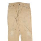 DICKIES Mens Jeans Beige Regular Straight Denim W36 L34 Casual Workwear Zip