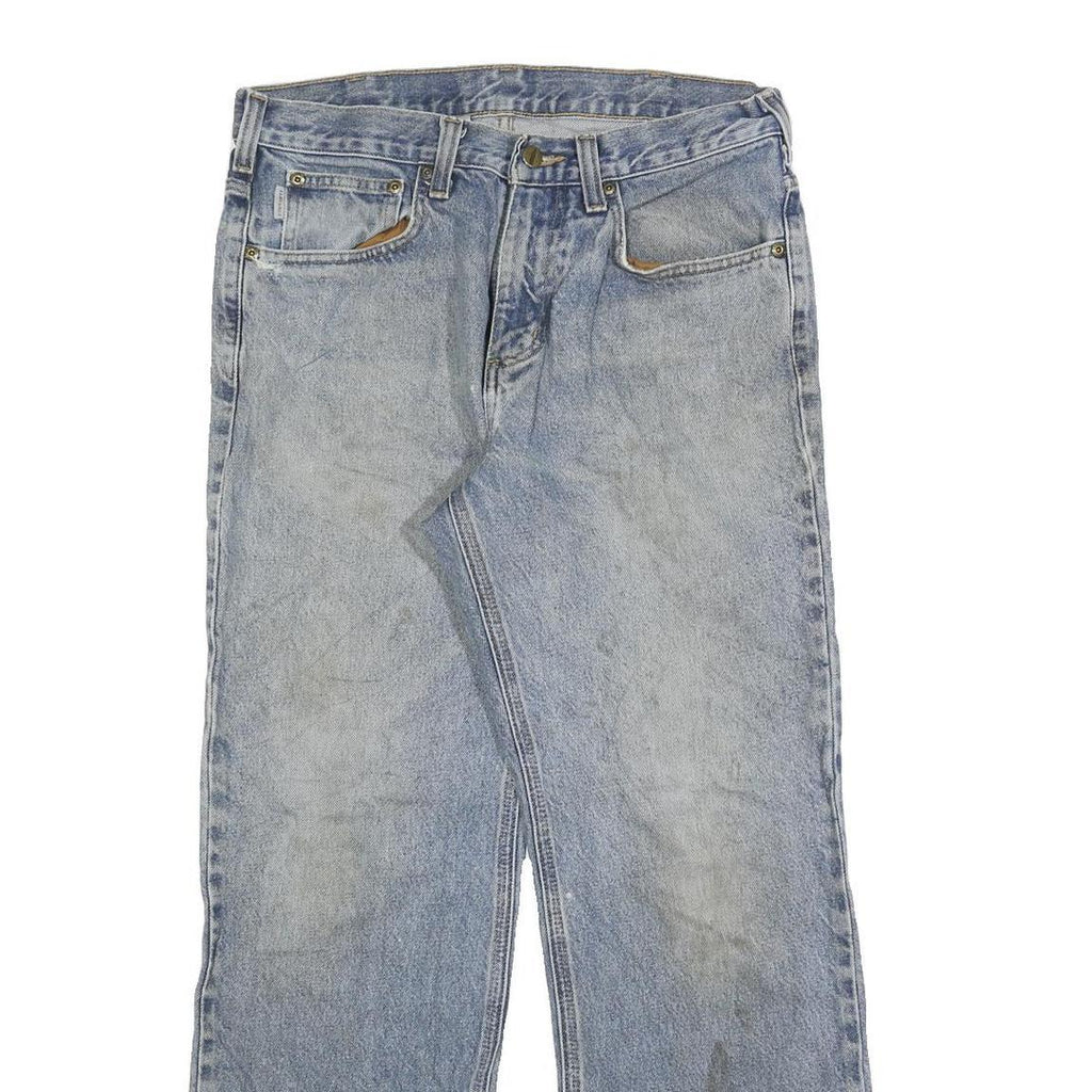 CARHARTT Mens Regular Fit Blue Denim Jeans W32 L30 Classic Zip Closure Sturdy