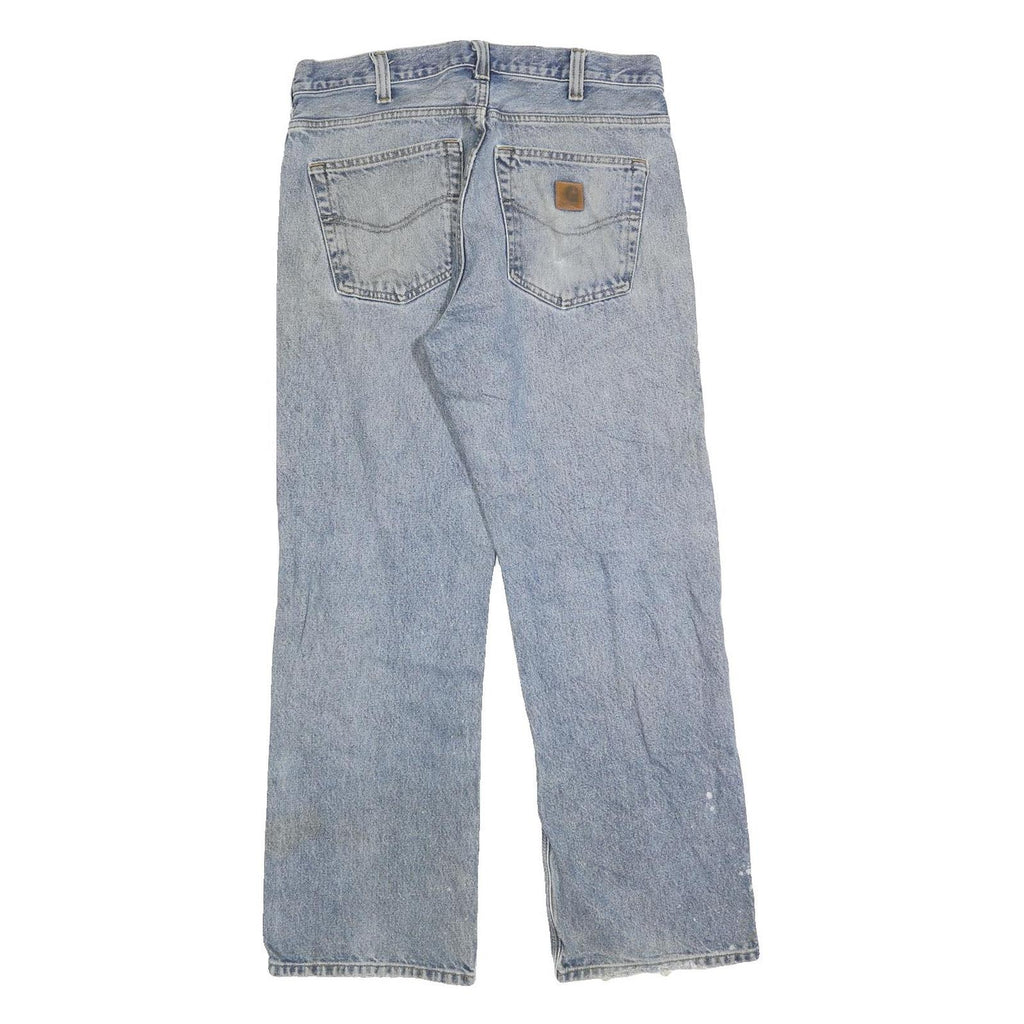 CARHARTT Mens Regular Fit Blue Denim Jeans W32 L30 Classic Zip Closure Sturdy