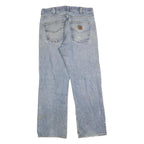 CARHARTT Mens Regular Fit Blue Denim Jeans W32 L30 Classic Zip Closure Sturdy