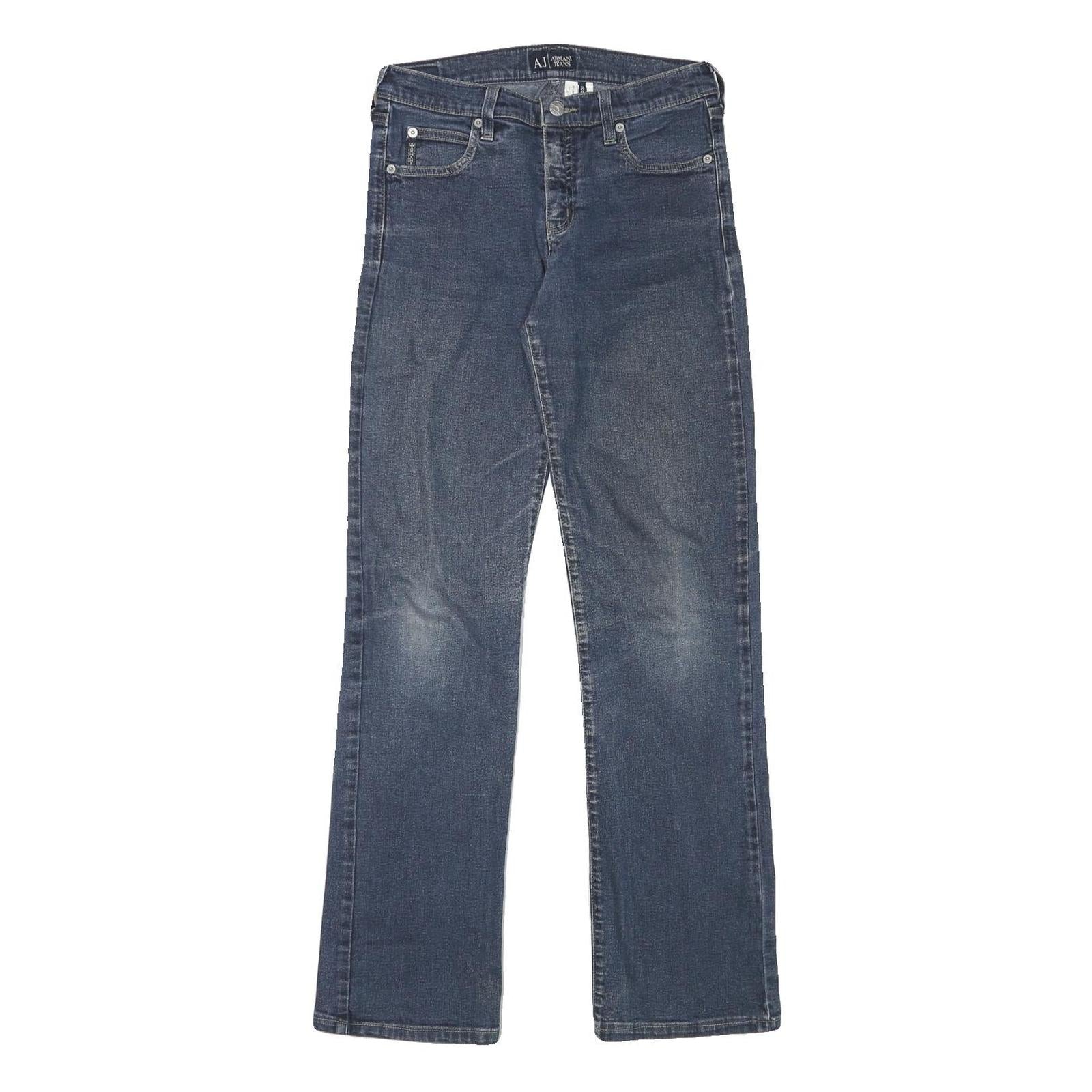 ARMANI JEANS Womens Blue Regular Straight Denim Medium W27 L31 Stylish Zip