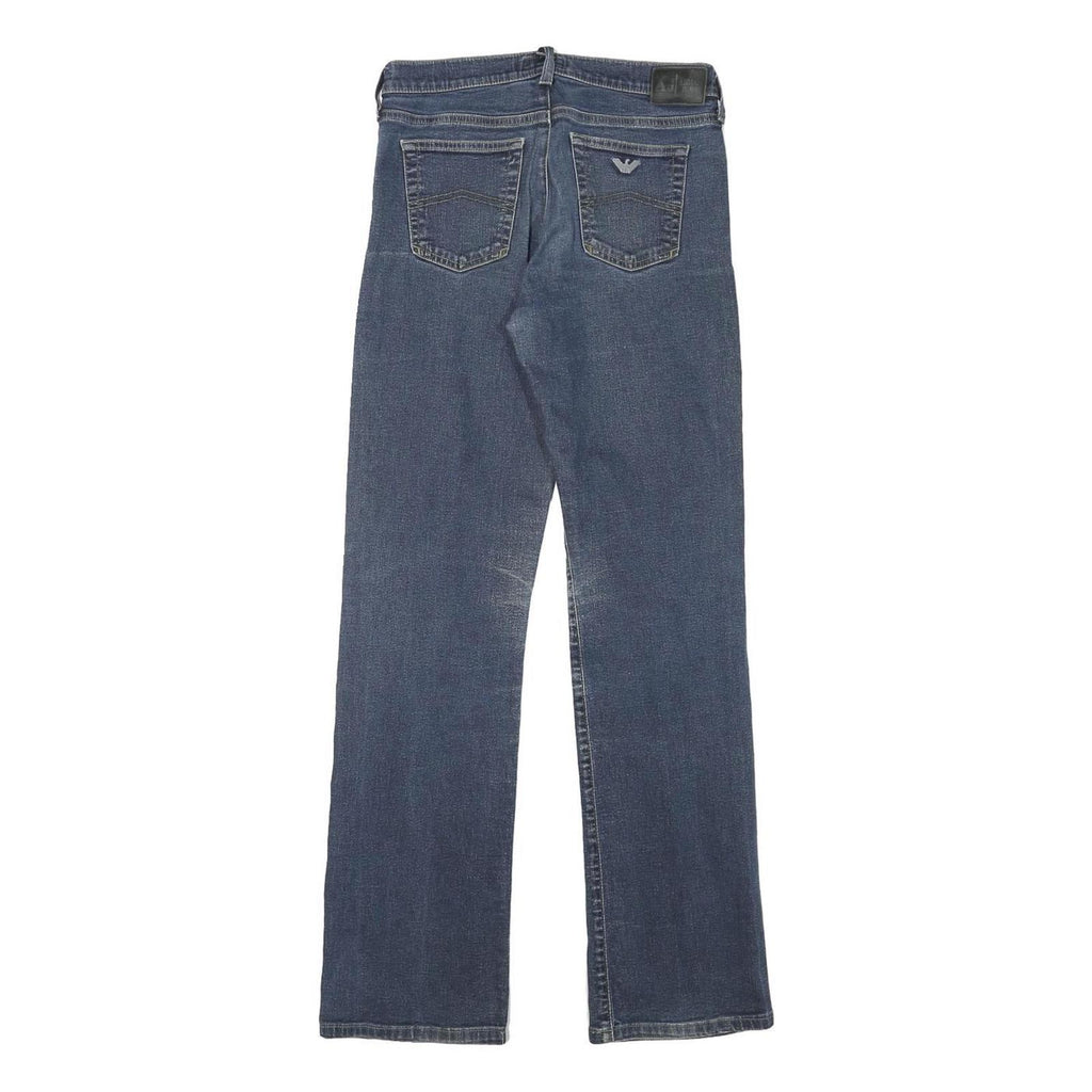 ARMANI JEANS Womens Blue Regular Straight Denim Medium W27 L31 Stylish Zip
