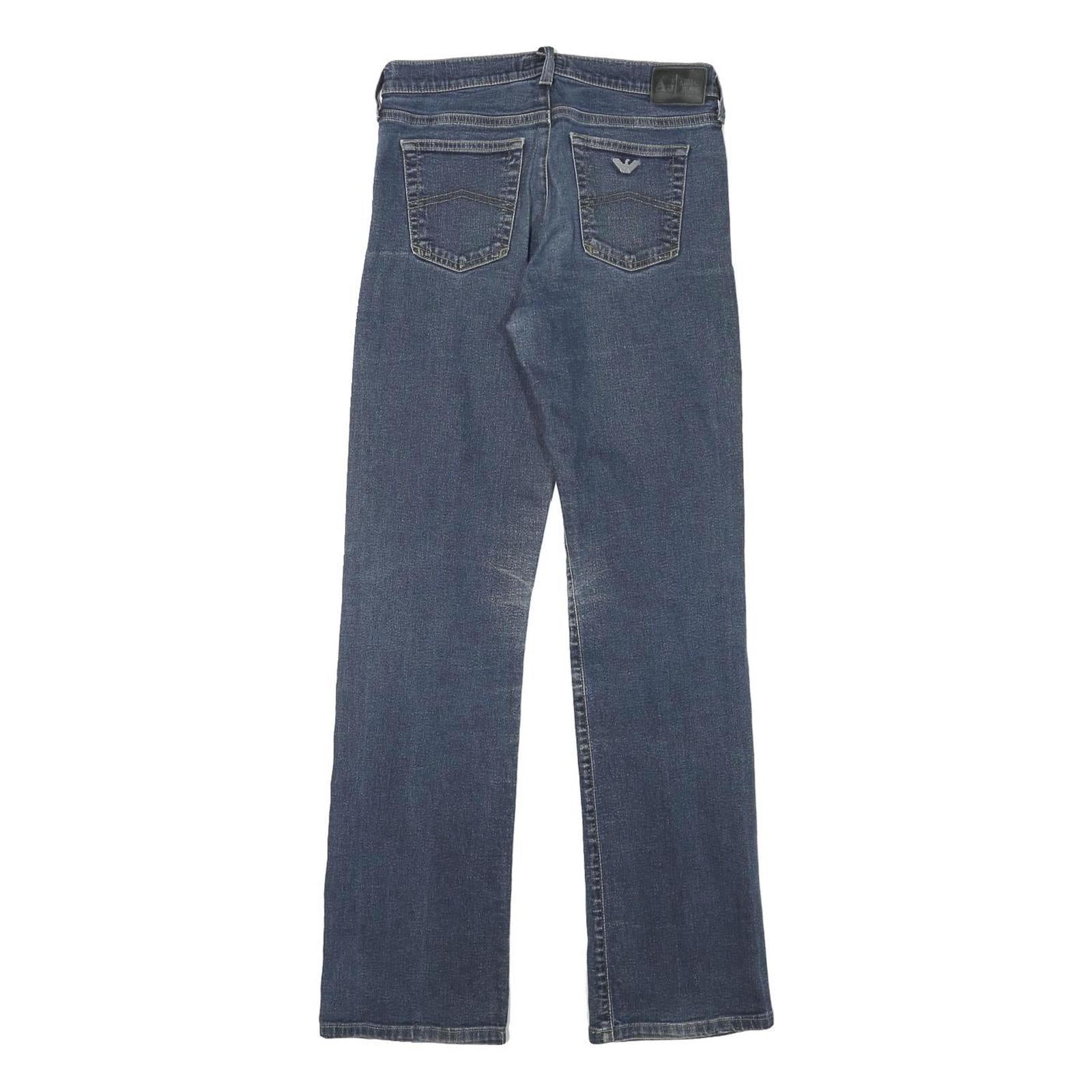 ARMANI JEANS Womens Blue Regular Straight Denim Medium W27 L31 Stylish Zip