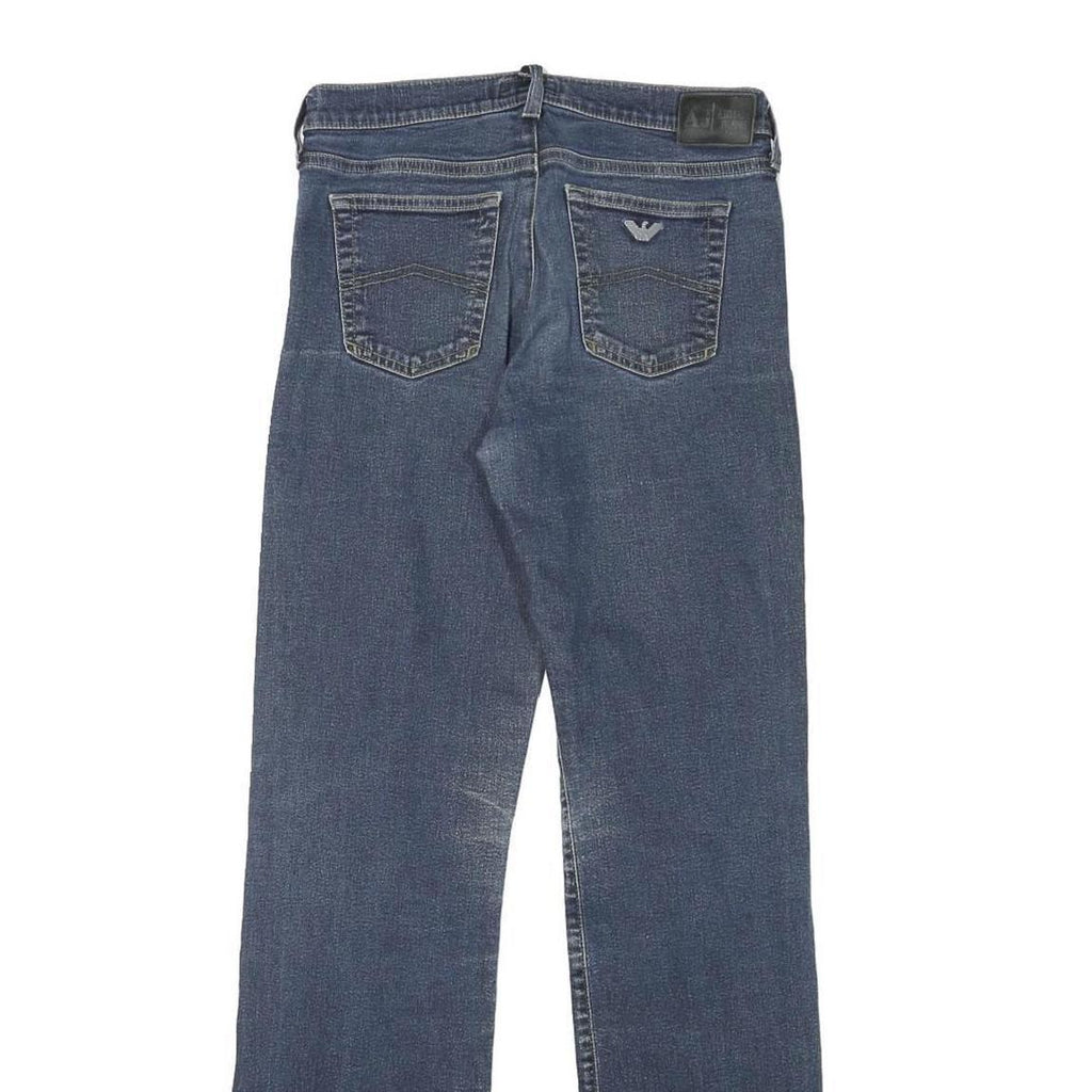 ARMANI JEANS Womens Blue Regular Straight Denim Medium W27 L31 Stylish Zip