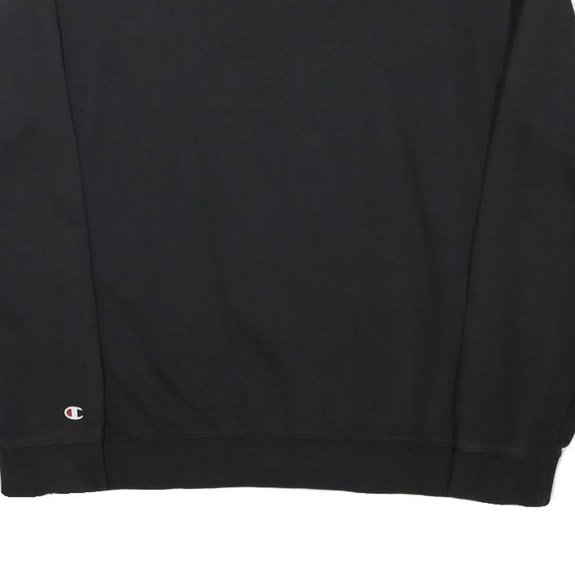 CHAMPION Mens Black Crew Neck S Sweatshirt Cotton Blend Logo Embroidered