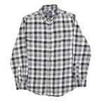 CHAPS Mens Black & Grey Check Shirt S Button Down Cotton Blend Casual