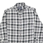 CHAPS Mens Black & Grey Check Shirt S Button Down Cotton Blend Casual