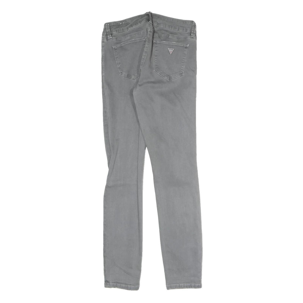 GUESS Womens Slim Fit Grey Denim Skinny Jeans W26 L25 Cotton Blend Zip
