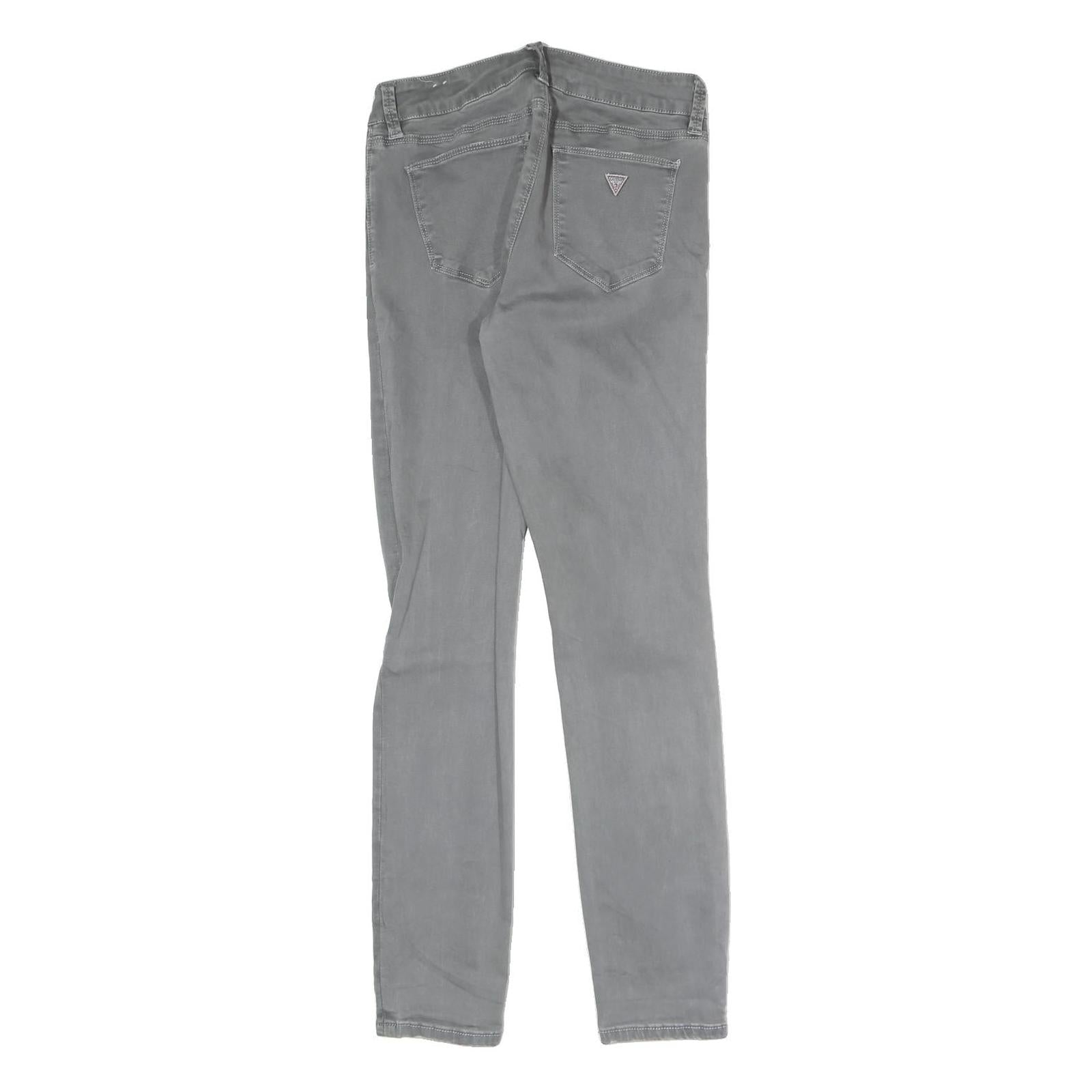 GUESS Womens Slim Fit Grey Denim Skinny Jeans W26 L25 Cotton Blend Zip
