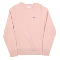 CHAMPION REVERSE WEAVE Womens Pink Cotton Blend Crew Neck Sweatshirt S Classic