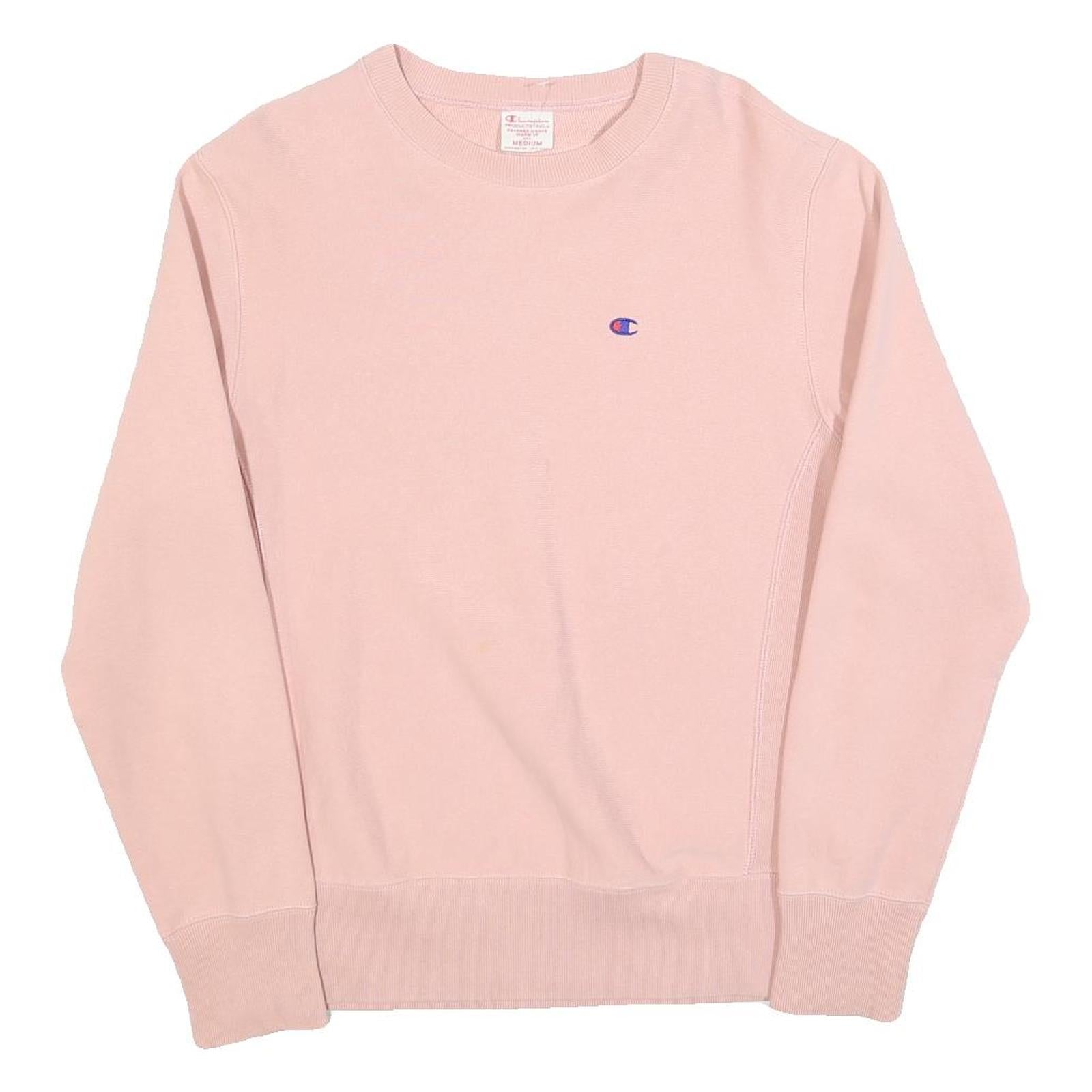 CHAMPION REVERSE WEAVE Womens Pink Cotton Blend Crew Neck Sweatshirt S Classic