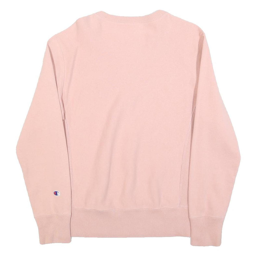 CHAMPION REVERSE WEAVE Womens Pink Cotton Blend Crew Neck Sweatshirt S Classic