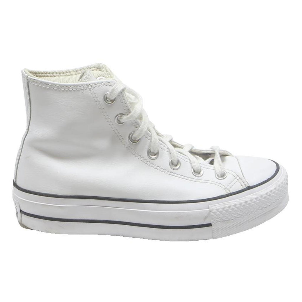 CONVERSE Chuck Taylor Womens High Top Trainers White Leather UK 5 Classic Design