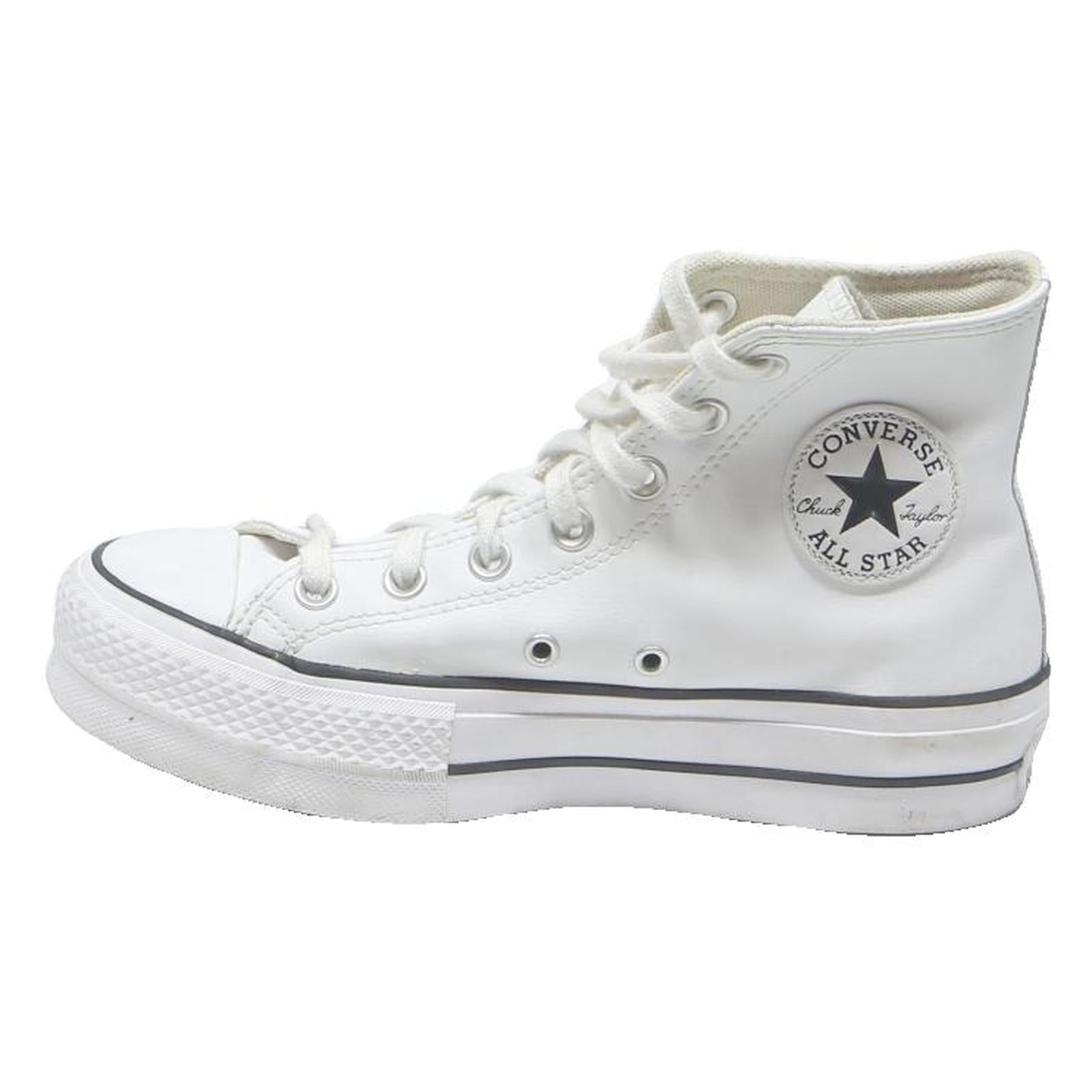 CONVERSE Chuck Taylor Womens High Top Trainers White Leather UK 5 Classic Design