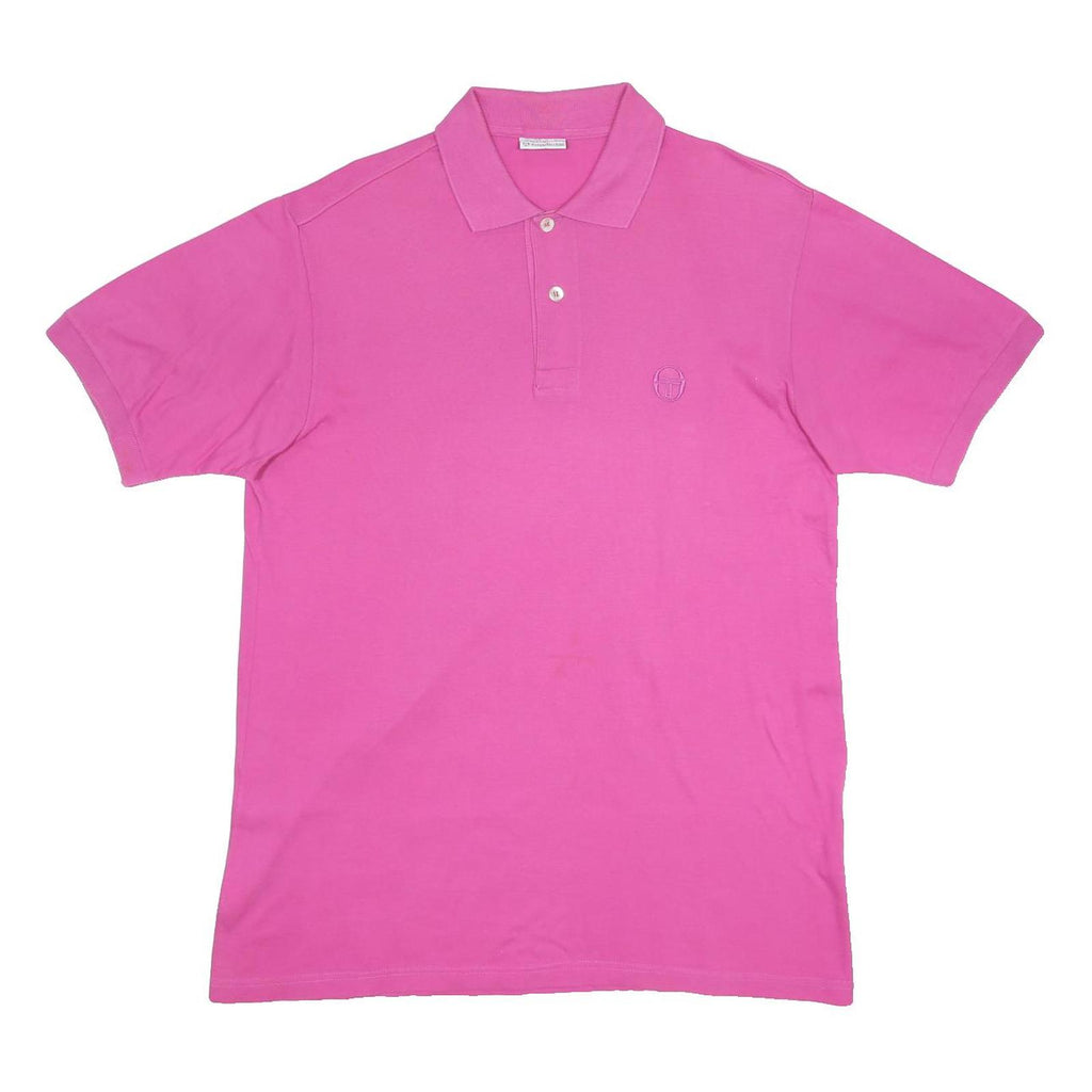 SERGIO TACCHINI Mens Pink Polo Shirt Short Sleeve Plain L Cotton Casual Wear