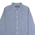 NAUTICA Mens Blue Check Shirt M Cotton Long Sleeve Button-Down Casual