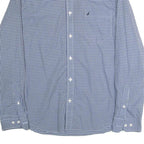 NAUTICA Mens Blue Check Shirt M Cotton Long Sleeve Button-Down Casual