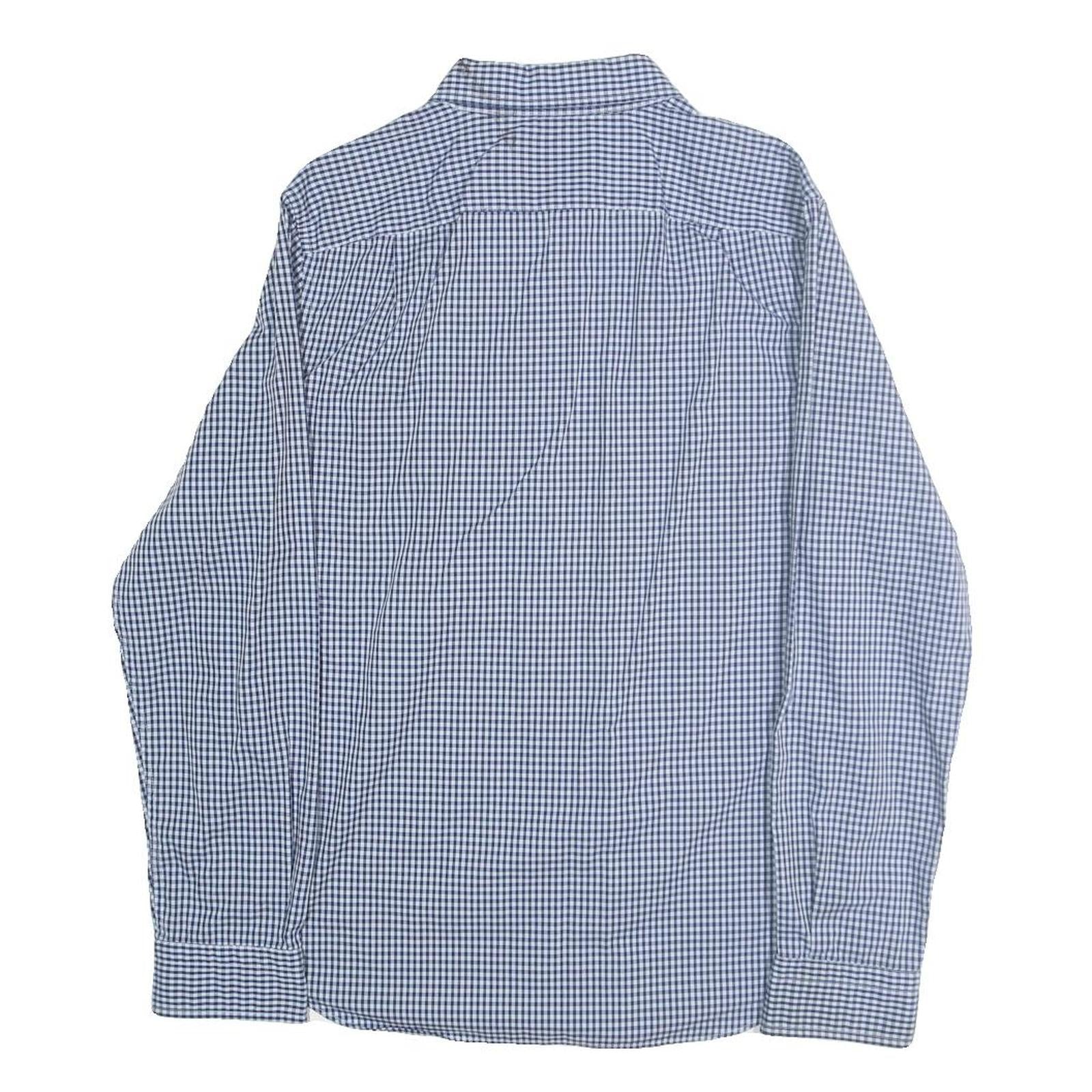 NAUTICA Mens Blue Check Shirt M Cotton Long Sleeve Button-Down Casual