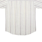 TRADERS Mens White & Pale Purple Striped Cotton Blend Shirt S Casual Summer
