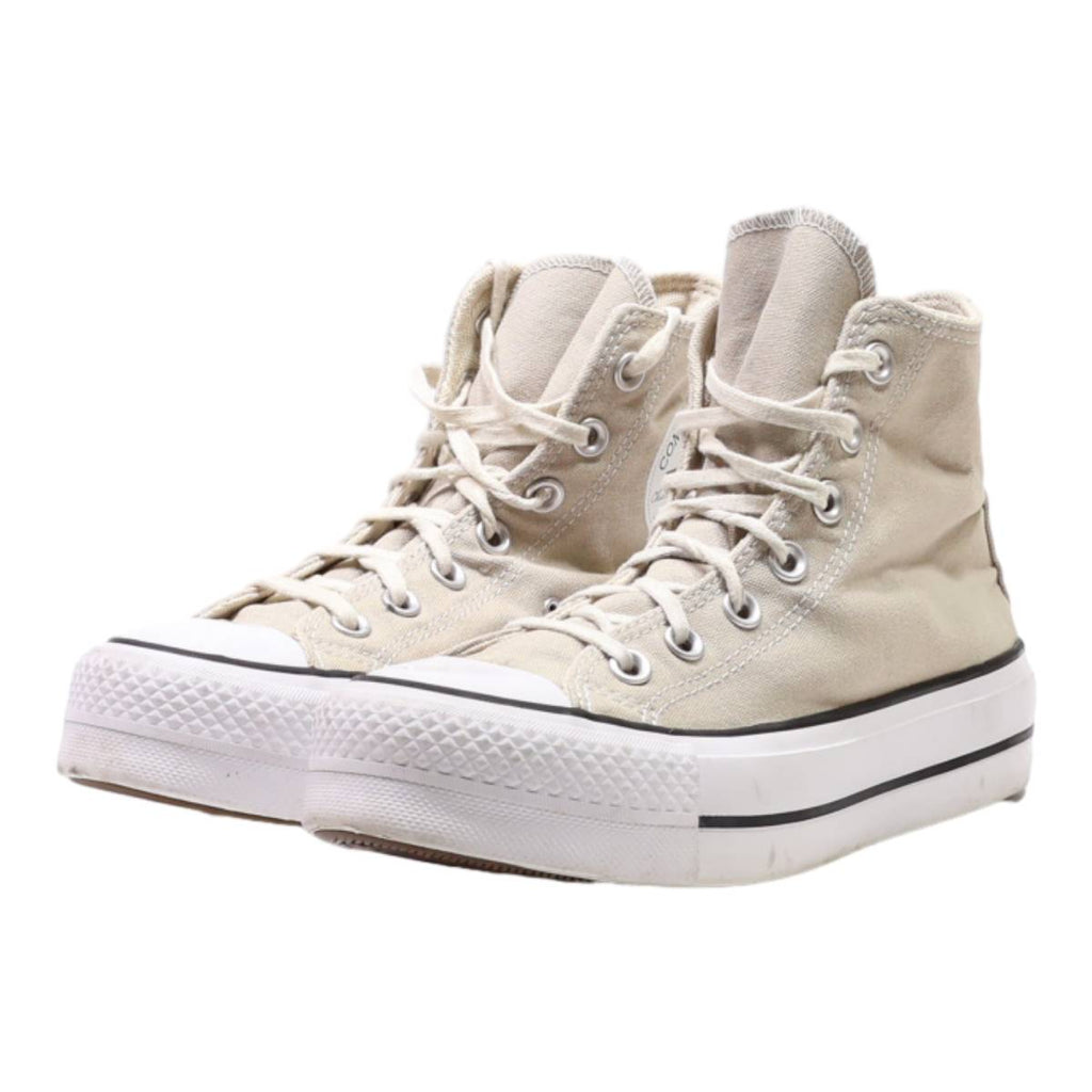 CONVERSE High Top Trainers Beige Canvas Womens UK 3.5