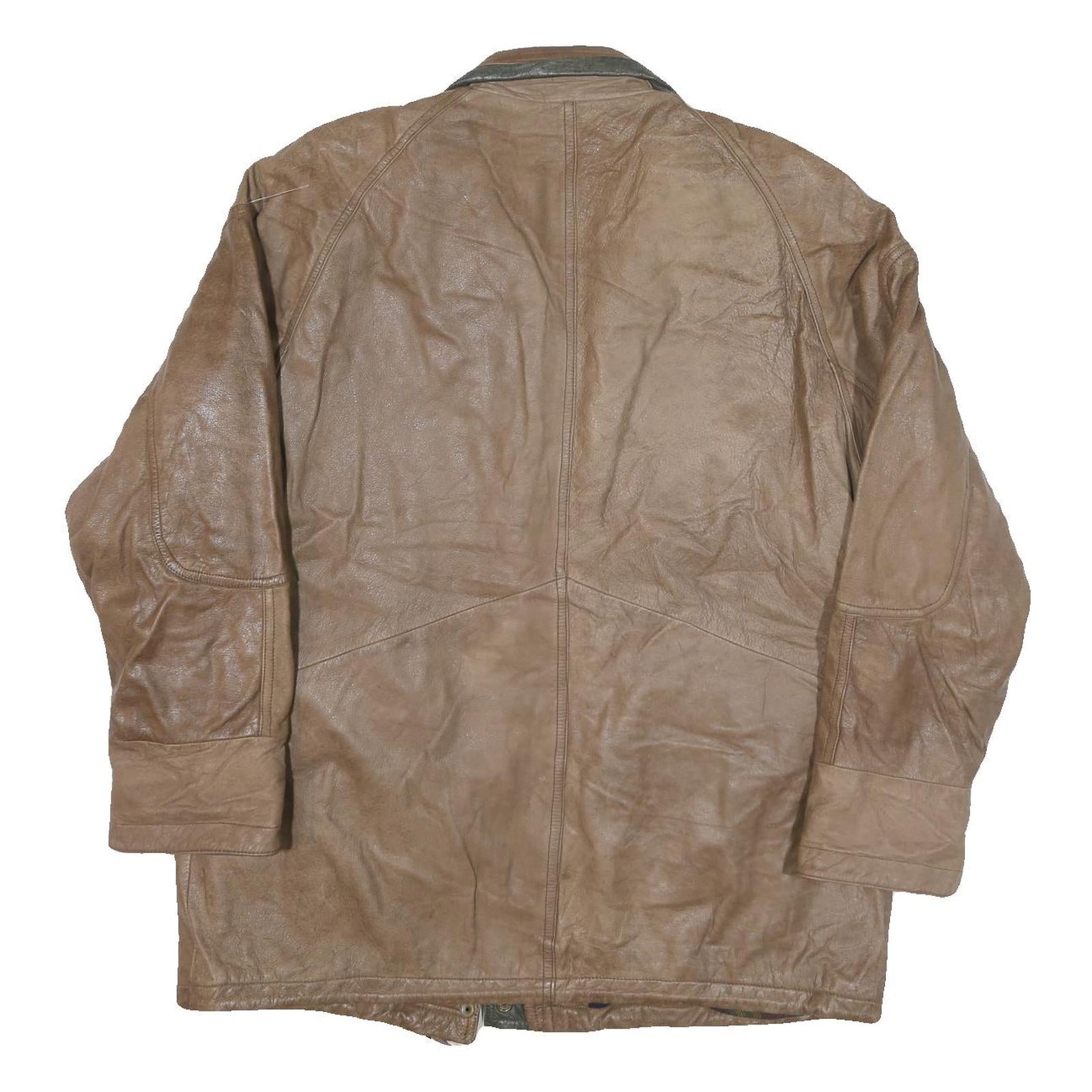 LEATHER LIMITED Womens Brown Leather Zip Jacket XL Leather Distressed Style